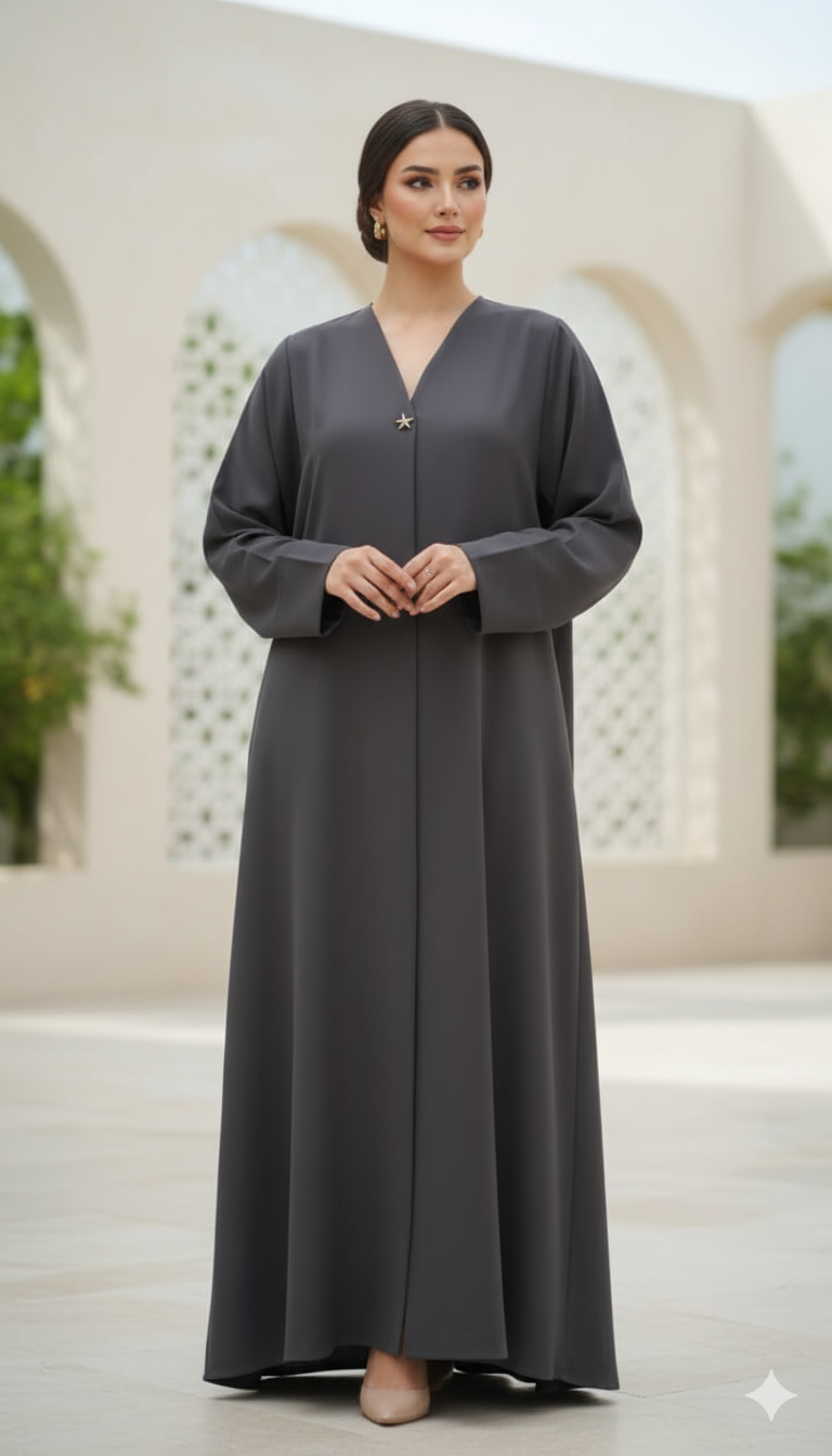Grey star abaya