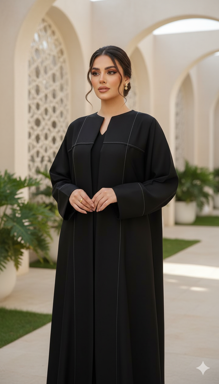 Black lined abaya