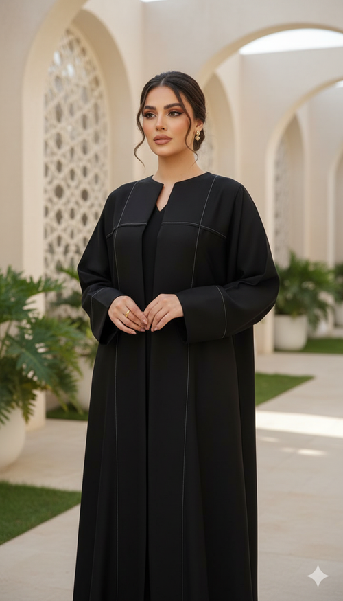 Black lined abaya