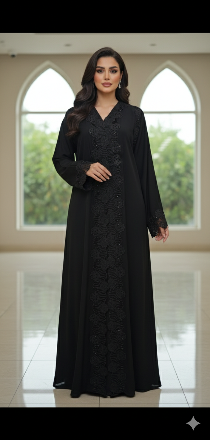 Black cut abaya