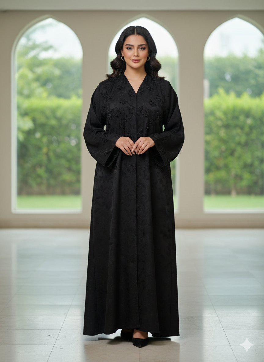 Black Butterfly abaya