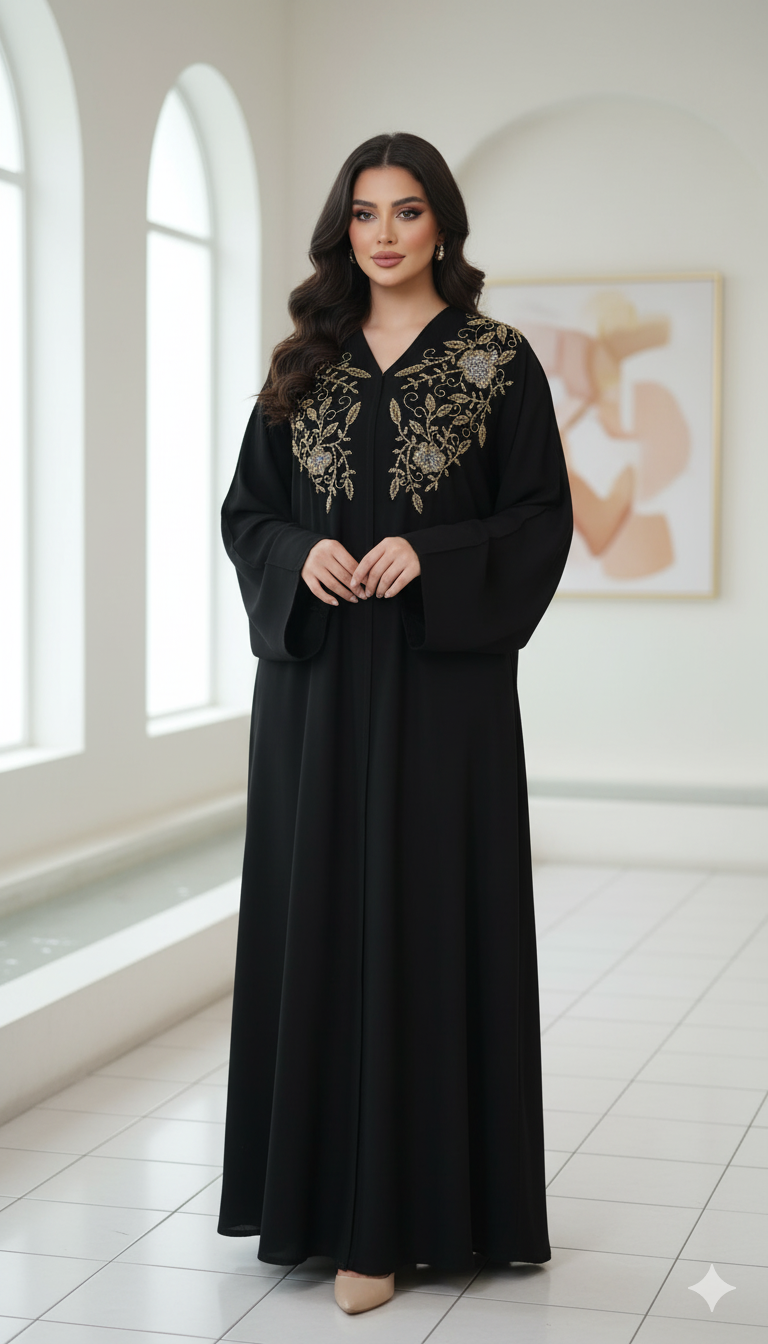 Golden Emb Abaya