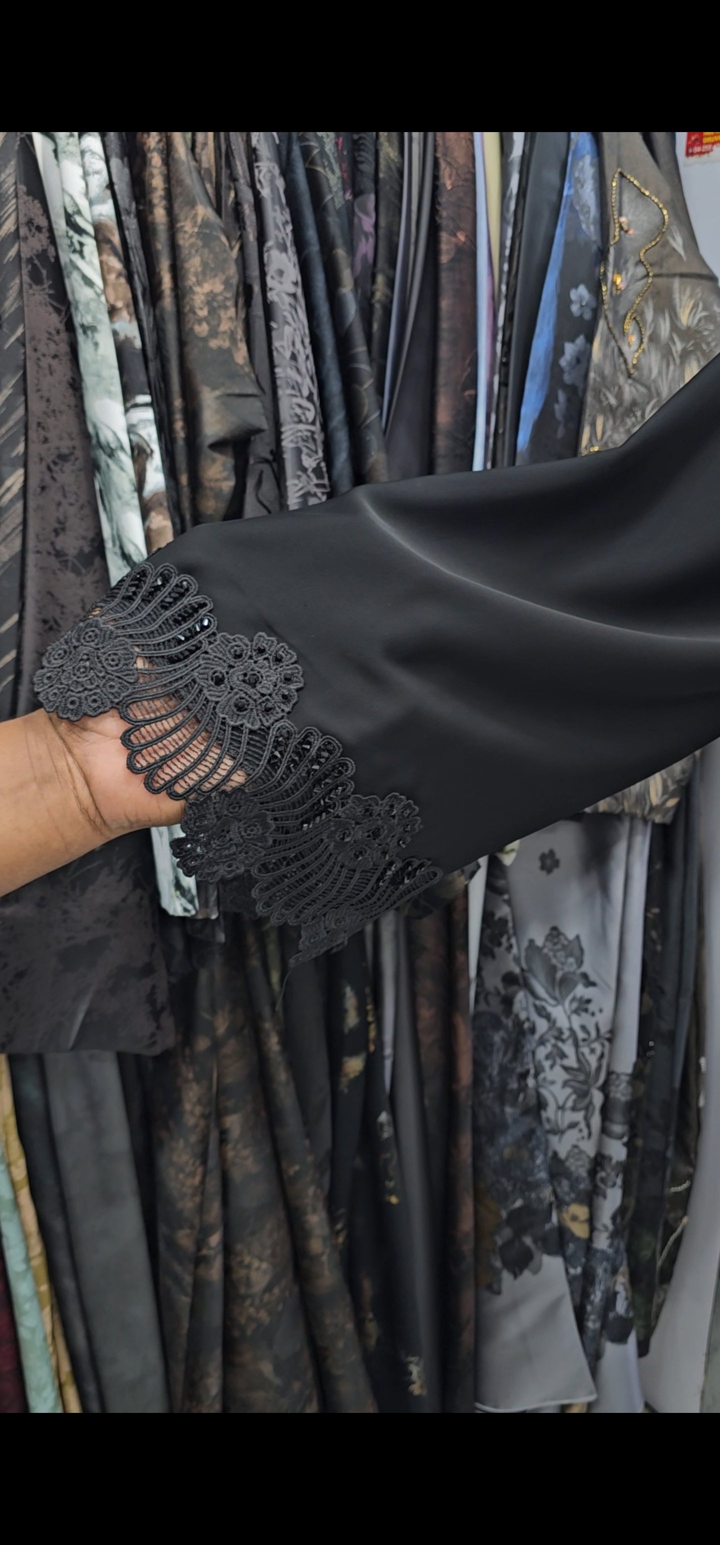 Black cut abaya