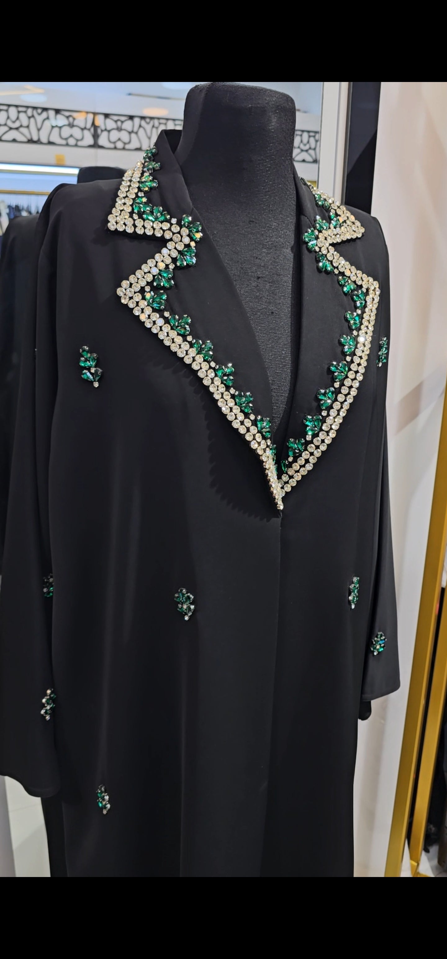 Green beaded abaya
