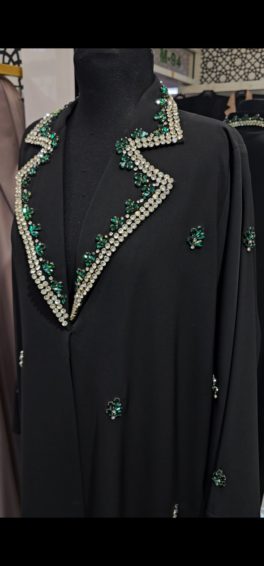 Green beaded abaya